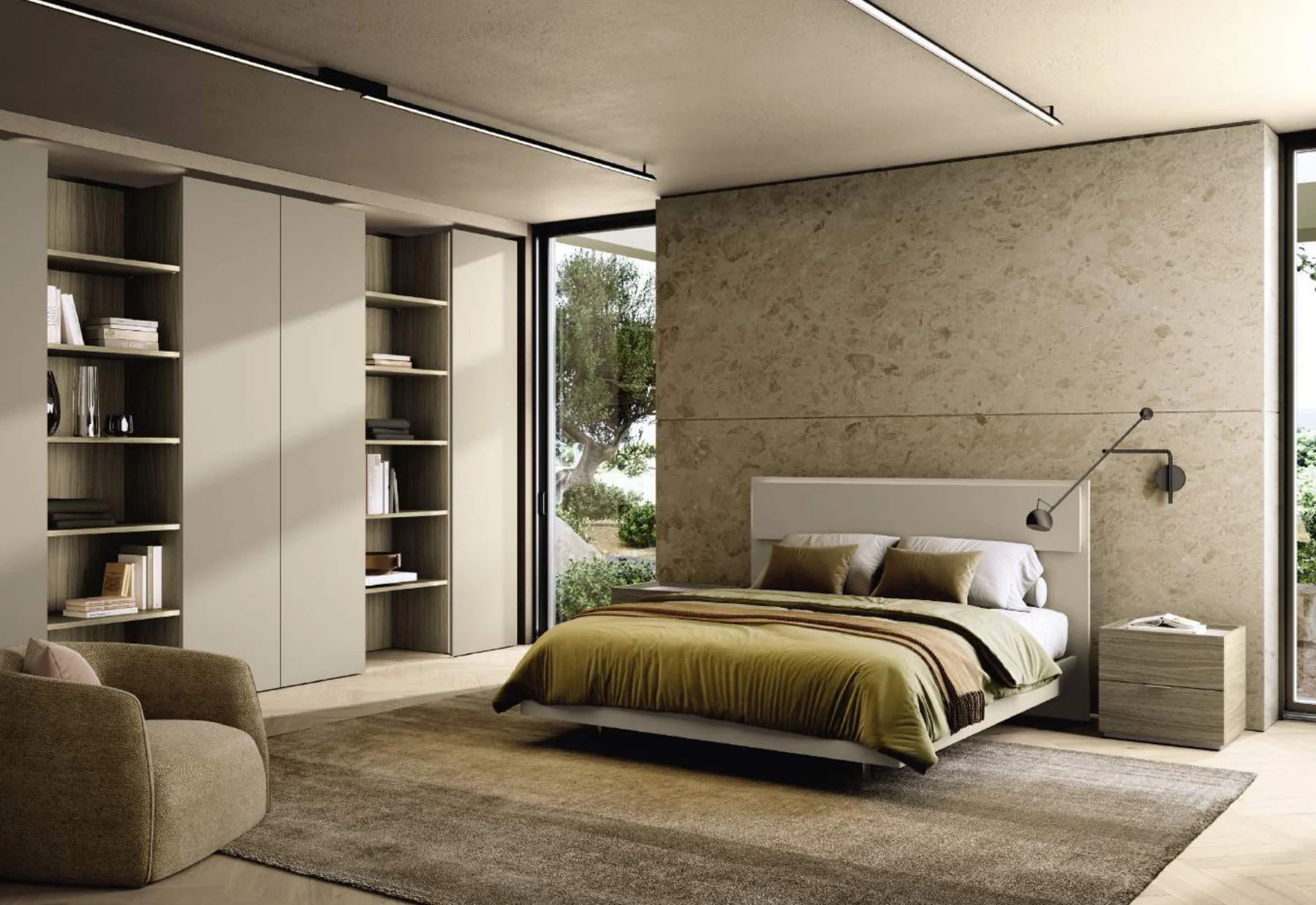 Soave, letti legno: ambientazione dal catalogo Febal Casa